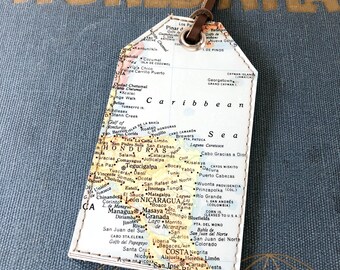 Central America Vintage Map Luggage Tag