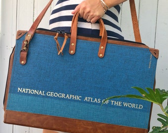 Vintage Atlas Briefcase, laptop case