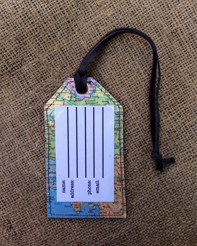 Vintage Map Luggage Tag image 3