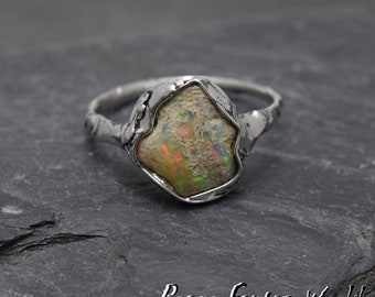 Video!! Opal-Ring, äthiopischen Opal Ring, Silber-Ring, Frauen-Ring, bunten Stein, Opal-Ring, Statement-Ring, kostbare Opal, Opal Schmuck, peager