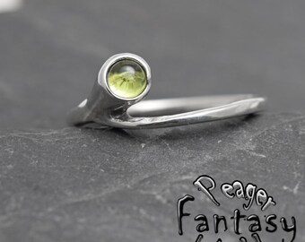 Peridot ring, Sterling zilveren damesring, Statement ring, edelsteen ring, Stenen ring, Fashiom, cadeau voor vrouwen, handgemaakte ring