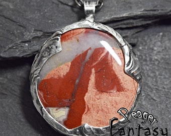 Red Jasper pendant,Mookaite Jasper,Red pendant,Rustic style,Women pendant,Jasper necklace,Chakra pendant,Gemstone pendant,Fashion pendant