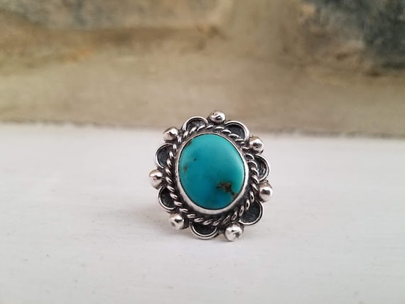 Vintage Sterling Silver Mexican Turquoise Ring