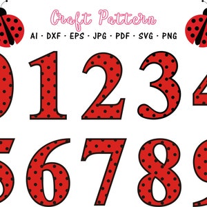 Ladybug Plus Numbers-svgdxfpng Files -  Israel