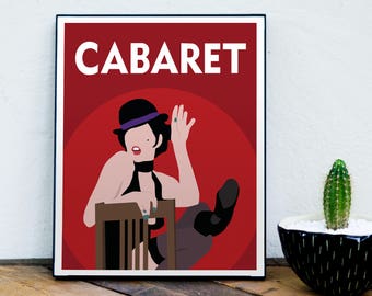 Cabaret Poster, Liza Minnelli, Joel Grey, 1970s Movie, Classic Movie, Musical, Minimalist Movie Poster