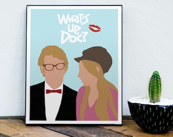 What's Up Doc? Poster, Barbra Streisand, Ryan O'Neal, 1970s Movie, Classic Movie, Minimalist Movie Poster