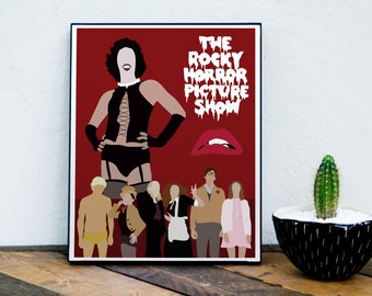 The Rocky Horror Picture Show Poster, Tim Curry, Susan Sarandon, Barry Bostwick, 1970s Movie, Musical, LGBTQ, Minimalist Movie Poster