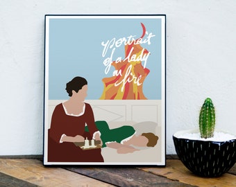Portrait of a Lady on Fire Poster, Adèle Haenel, Noémie Merlant, French Movie, LGBTQ, Minimalist Movie Poster