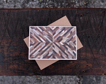 Rustic Wood Design Folded Note Cards