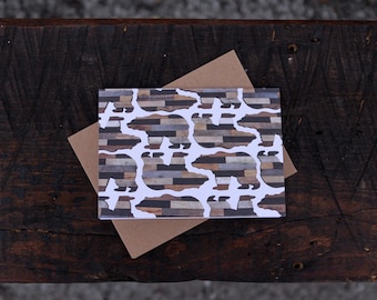 Rustic Bear Pattern Folded Note Cards