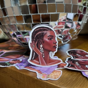 Braids Woman Sticker - Glossy Vinyl Decal