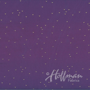 Hoffman Fabrics Me+You Purple Metallic Gold Batik Fabric 148-14G-Purple-Gold