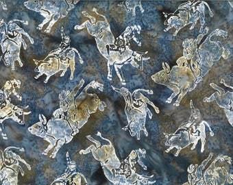 Hoffman Fabrics December Bull Rider Batik Fabric R2239-597-December
