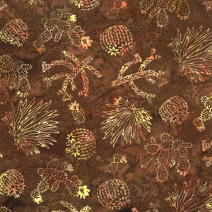 Hoffman Fabrics Biscotti Southwest Blooming Cactus Batik Fabric Q2179-414-Biscotti