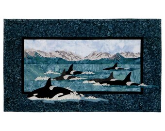 Wildfire Designs Alaska From the Depths Leader of the Pod Orca Whale Applique Quilt Pattern