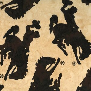 Hoffman Fabrics Bison Large Wyoming Bucking Horse Batik Fabric M2790-555-Bison