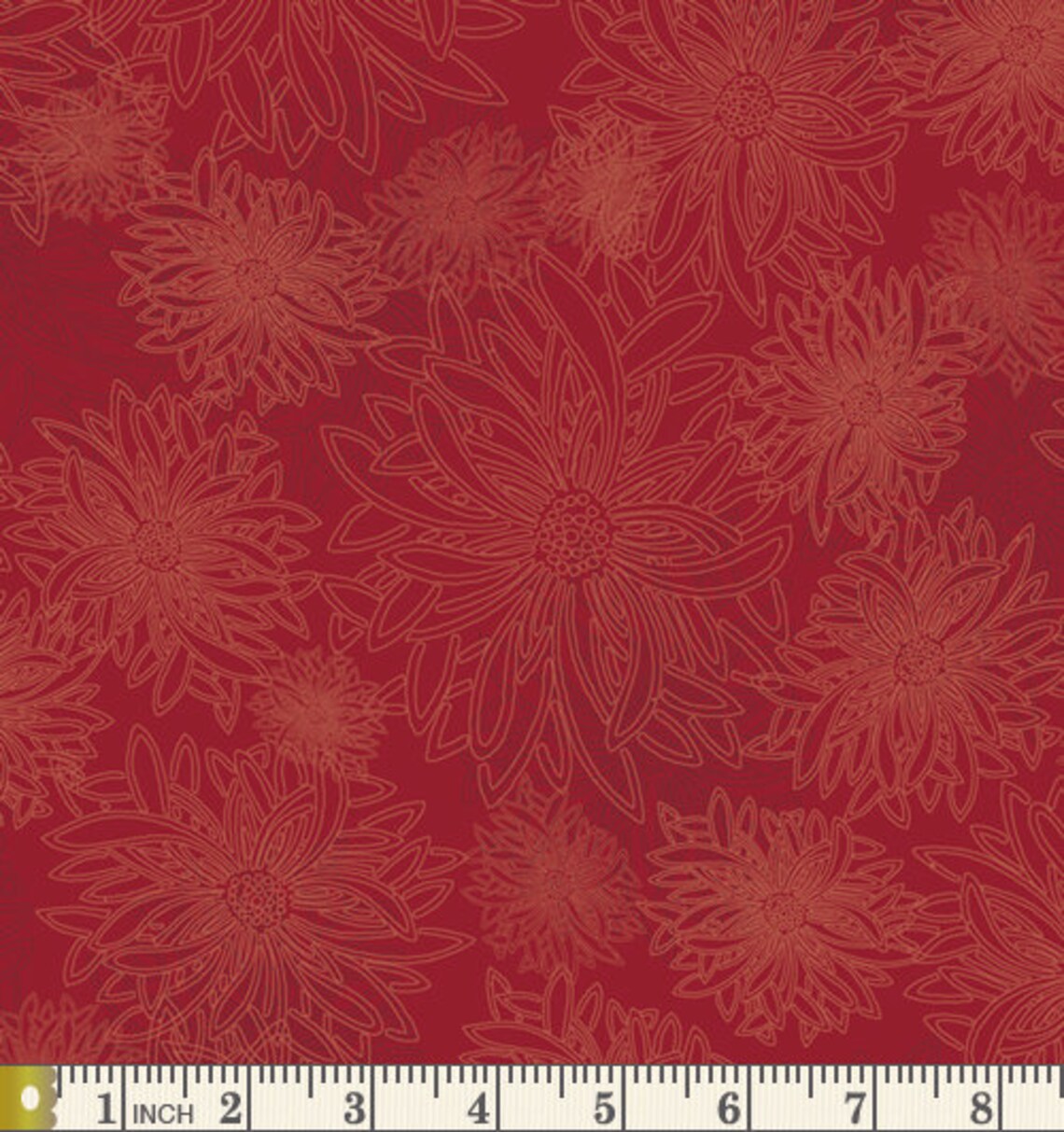 Art Gallery Fabrics Floral Elements Scarlet Cotton Fabric Etsy