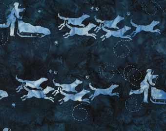 Hoffman Fabrics Storm Blue Dog Musher Batik Fabric G2208-147-Storm