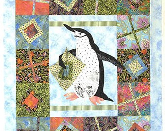 Java House Quilts Penguins Puzzle Applique Quilt Pattern
