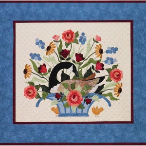 P3 Designs Nesting Goose with Flowers Applique Quilt Pattern