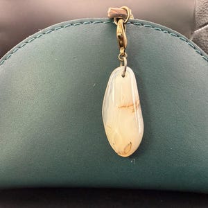 Montana-bedel witte agaat: ritssluiting Yellowstone-steen, tasbedel