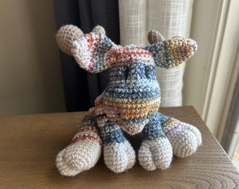 Handmade Crochet Montana the Moose Baby Toy, Stuffed Animal Gift, Baby Shower Decor