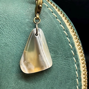 Montana Waterline Agate Freeform – White Bands & Gray Chalcedony, Hand Collected Yellowstone Stone