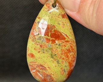 Unakite Quartz Bag Flair, vert et rouge