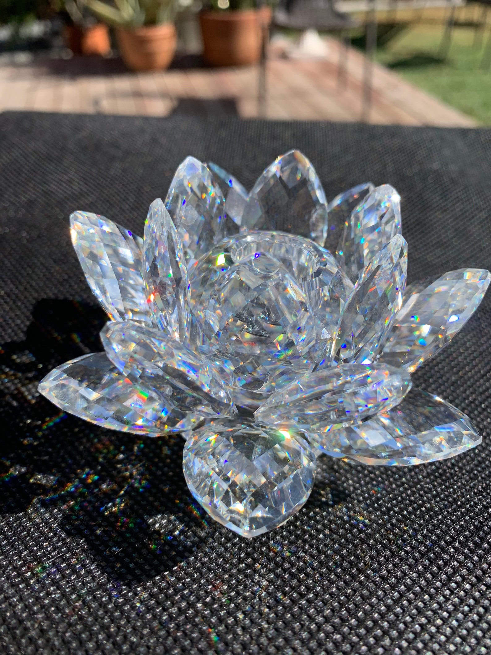 Swarovski Crystal Medium Water Lily Candle Holder with Etsy