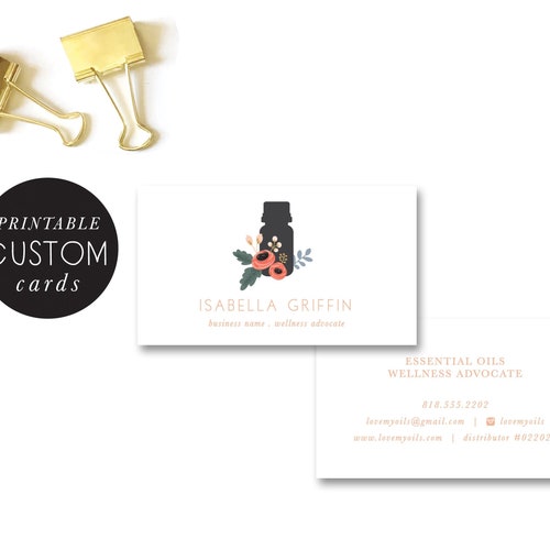 Printable Essential Oil Sample Cards Hand Illustrated Design | Etsy