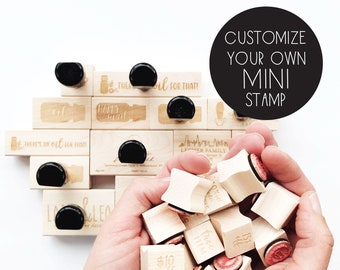 custom MINI stamp - perfect for SCRATCH-OFF cards - mini stamp - personalized - pick your text - pick your font