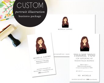 custom portrait illustration business branding - hand illustrated - business branding - logo - custom - business logo - custom - printable