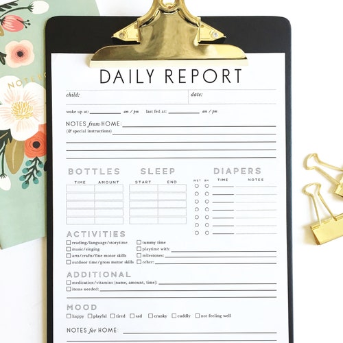 Daily Report For Infants