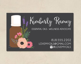 printable essential oil sample cards hand illustrated design | Etsy