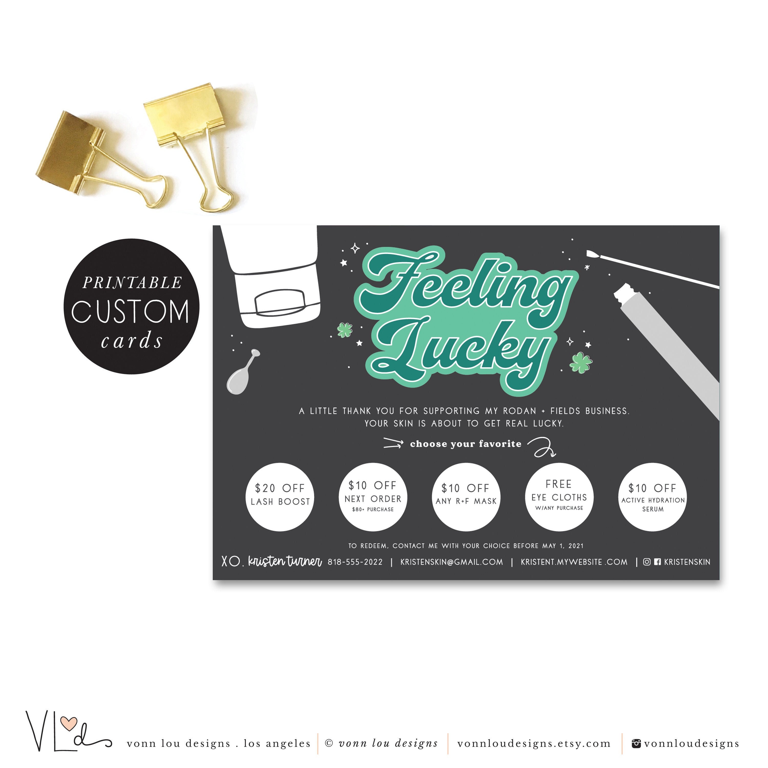 Rodan and fields st pattys coupon card ALL coupons custom to Etsy
