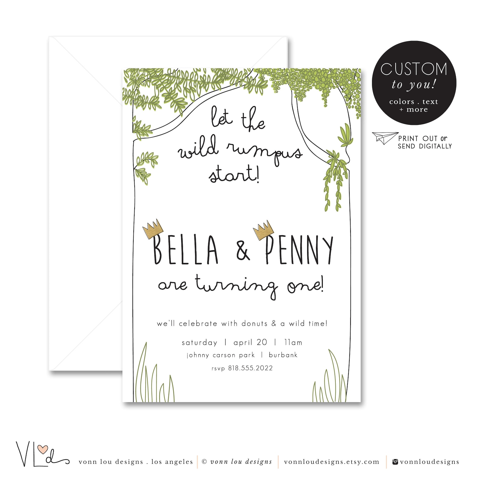 Where the Wild Things Are Invitation Birthday Party Etsy