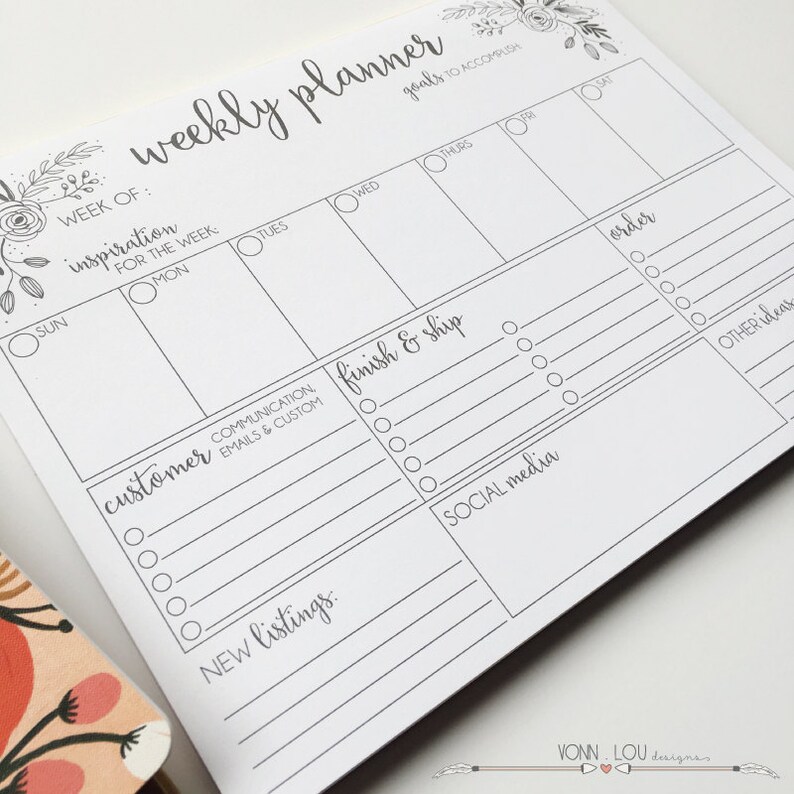 Etsy Planner Printables Printable Templates