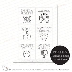 Behavior System Cards 6 Behavior Cards Hand Illustrated - Etsy