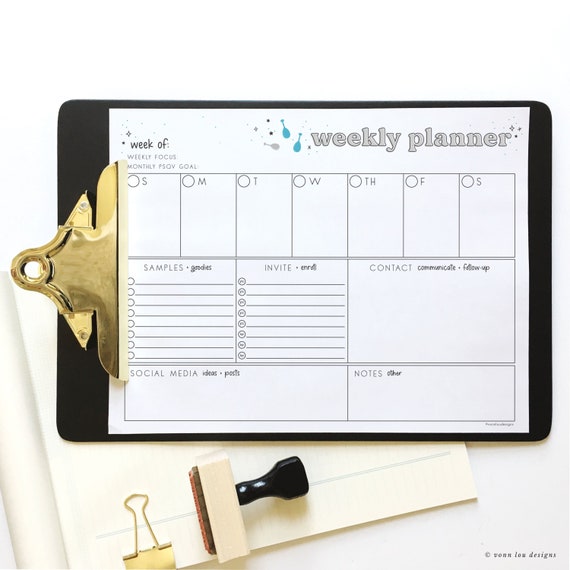 PRINTABLE rodan and fields weekly planner RF business | Etsy