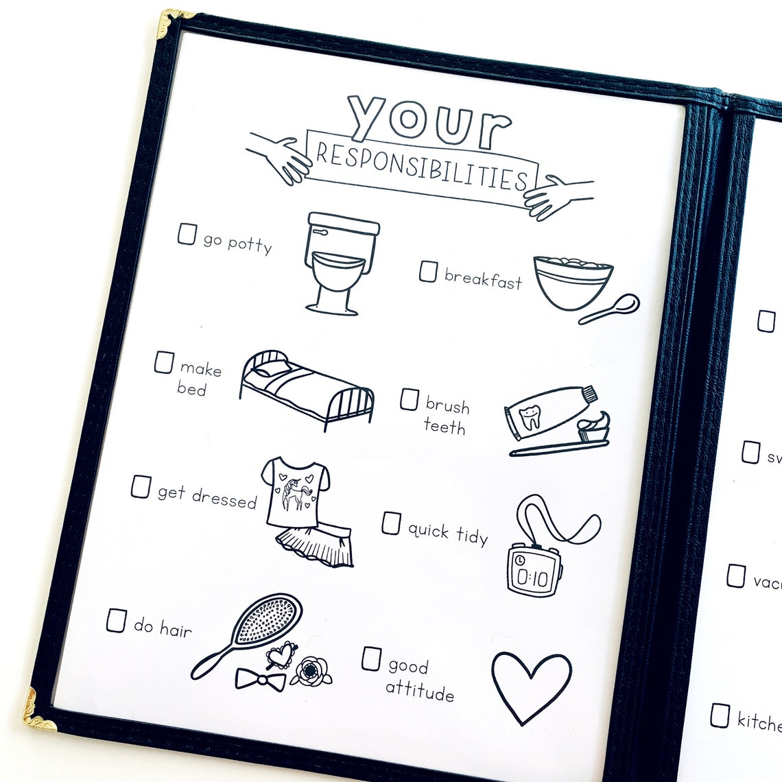 Chore Chart Printable CUSTOM to YOU Hand Illustrated 3 - Etsy