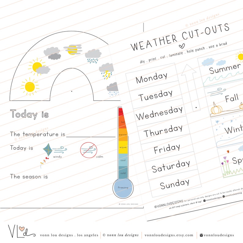 Weather Station Printable Daily Weather Circle Time Hand Etsy
