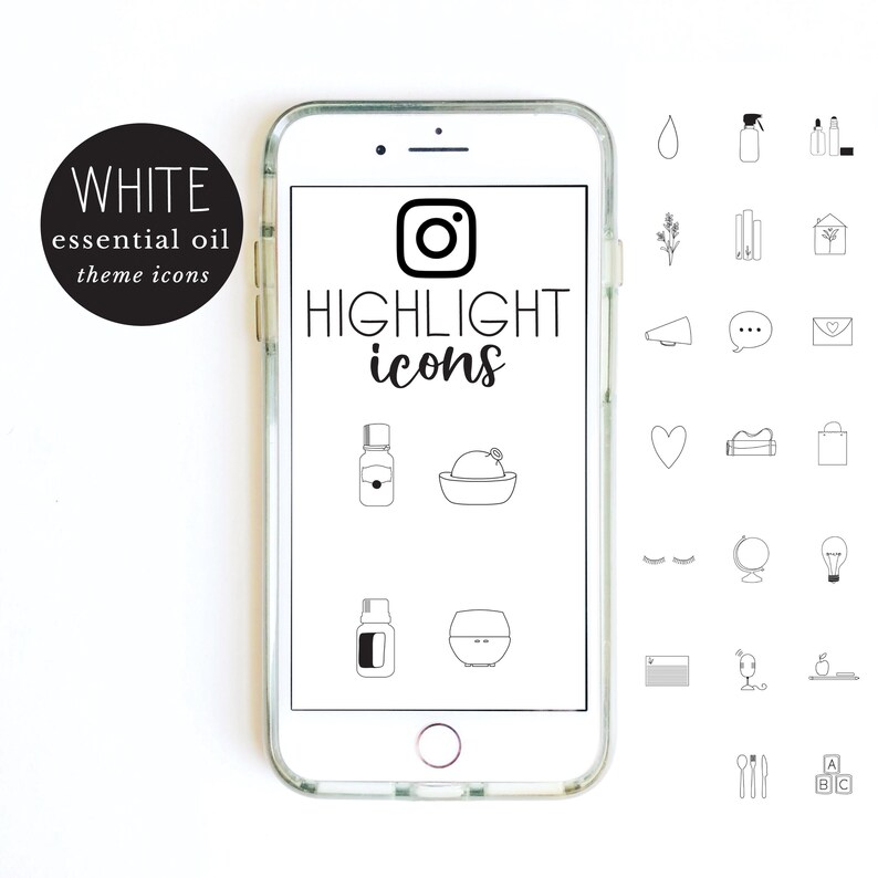 image 0 - essential oil theme instagram story highlights templates set of 20