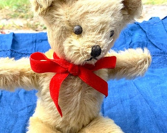 Vintage golden mohair teddy bear 11 inches