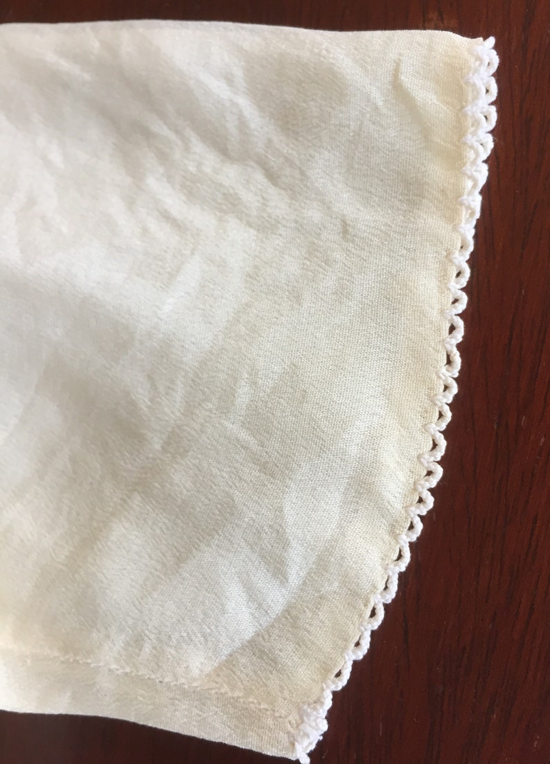 Vintage silk lined cream colored layette robe infant gown embroidery ribbon ties c1940
