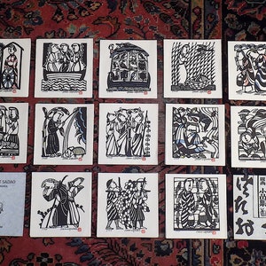 Vintage Signed/Dated & Chop Marked Sadao Watanabe Old Testament Woodblock Prints - Set of 15