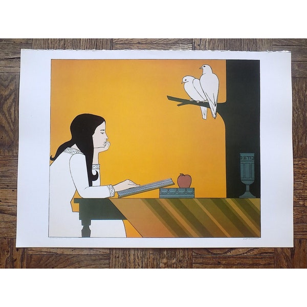 Vintage 20th Century Will Barnet Lithograph "Introspection"