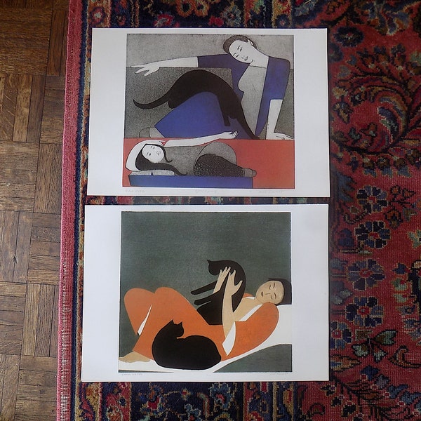 Vintage Signed Will Barnet Lithographs - A Pair