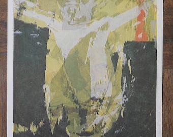 Vintage midden 20e eeuw abstracte lithografie-zus Mary Corita Kent-"Resurrection"