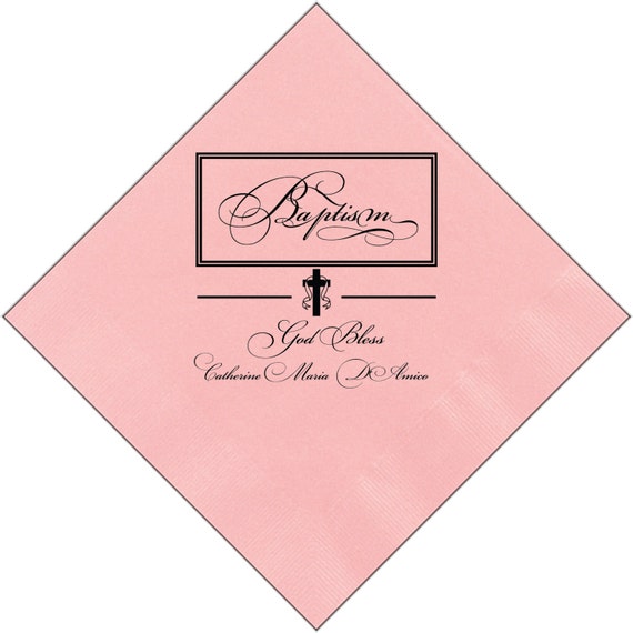 Items similar to Personalized Napkins Baptism christening religion