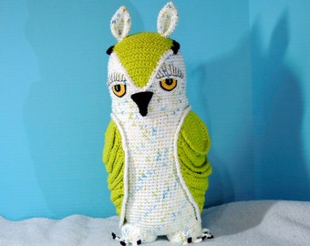 Great Horned Owl, handmade amigurumi crocheted stuffed animal, toy, doll, baby shower gift, new mom gift, new dad gift